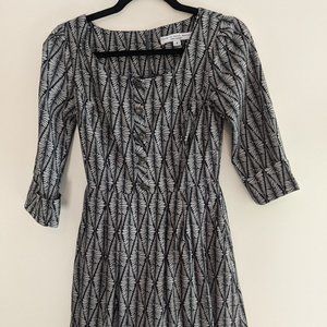 Gray and black patterned dress